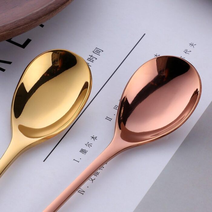 Набір довгих ложок для лате макіато та десертів із нержавіючої сталі 304, 20.5 см, 8 шт (4 кольори)