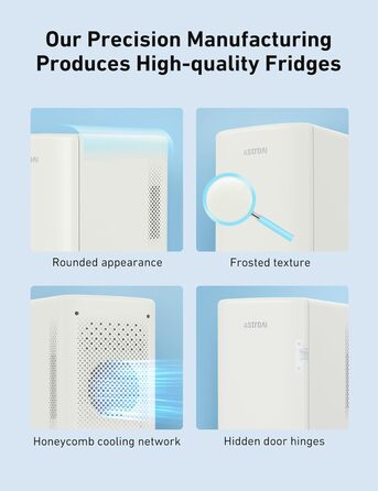AstroAI Mini Fridge 6 Liter / 8 Cans | Cooler & Warmer | AC/DC | Compact Refrigerator for Bedroom, Car, Drinks, Beauty, Skincare, Travel (Beige)