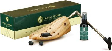 Langer & Messmer shoe stretchers for women against tight shoes, boots or high heels - made of solid beechwood and metal mechanics - expands in width or length & incl. leather stretching spray (EU L 40/42 UK 6.5/8, boots)