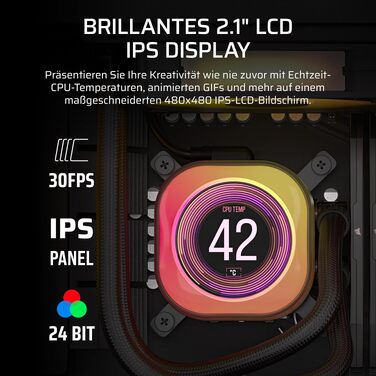 Рідинне охолодження процесора Corsair iCUE LINK Titan 360 RX LCD, FlowDrive, 3x120мм RGB вентилятори, для Intel LGA 1851/1700 та AMD AM5/AM4, чорний