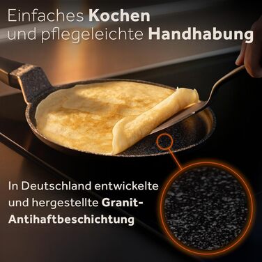 ZWIEGER Сковорода для млинців з антипригарним покриттям 26 см, індукція, з силіконовою лопаткою