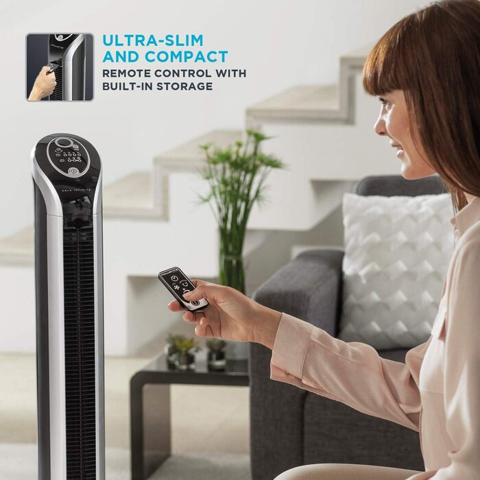 Вентилятор Tower Rowenta Eole Infinite VU6670F0 Цифровий, чорний/сріблястий