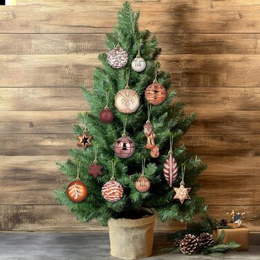 Набір прикрас на ялинку Alupssuc: 96 шт, білки, міцні золоті пластикові кулі, антична бронза