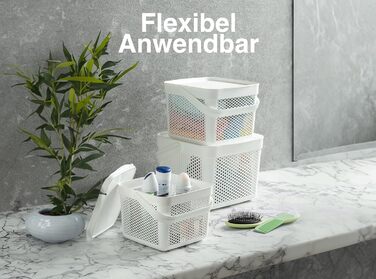 Універсальний кошик для зберігання з кришкою 8л x3, білий, для іграшок, білизни, ванної, кухні, органайзер, кошик для Великодня