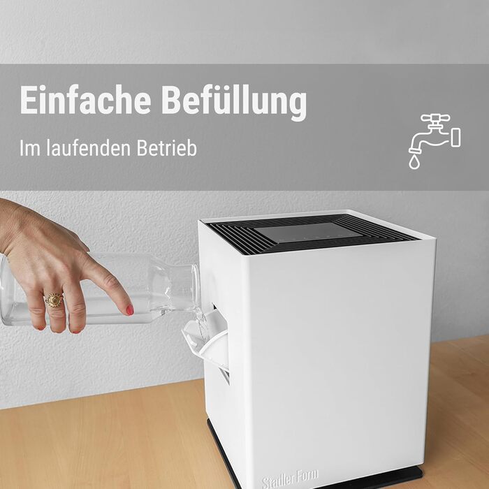 Зволожувач повітря Stadler Form Noah, для великих приміщень до 110 м², тихий, з Wi-Fi, гігростат, 4 режими та Turbo