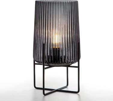 Бездротова настільна лампа з таймером, вінтажний дизайн, акумуляторна LED лампа для дому та вулиці, сірий колір, розмір L