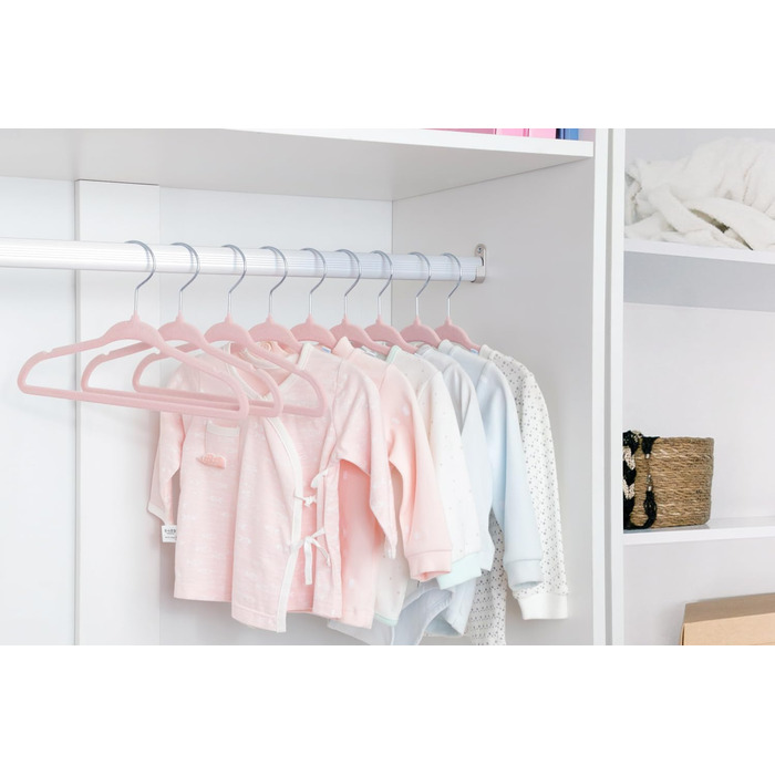 Плечики для дитячого одягу ManGotree з велюру, 30 шт, рожеві. Плечики для дитячого одягу з обертовим гачком, спеціальний дизайн для дитячої та дитячої одягу.