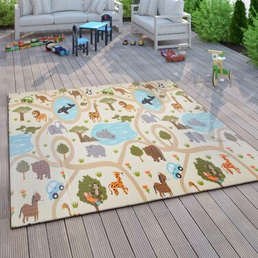 Paco Home Play Mat, Crawling Mat, Baby/Kids Mat, Foldable, Reversible, Animal Motif, Size: 180x200 cm, Color: Multicolor 3, 180 x 200 cm (Rectangular), Multicolor 3
