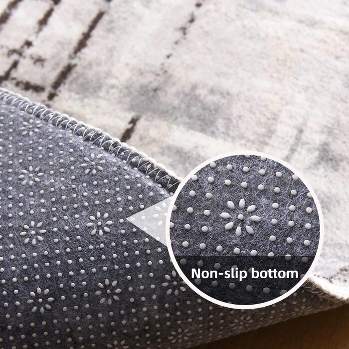 Сучасний килим Tinyboy-HBQ для вітальні та спальні, короткий ворс, сірий/бежевий (120 x 160 см)