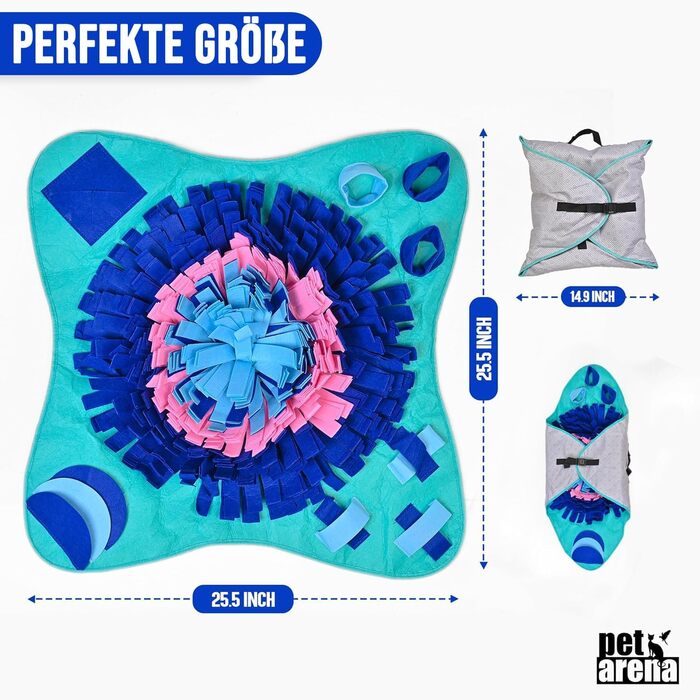 PET ARENA килимок для нюхання собак – інтелектуальна іграшка для собак, велика, багатобарвна, регульована та миюча