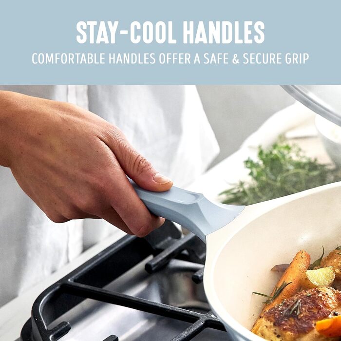 Набір кухонного посуду з кераміки 8 предметів, індукційний, нетоксичний, без PFAS, каструлі та сковороди, придатний для миття в посудомийній машині, салатовий колір