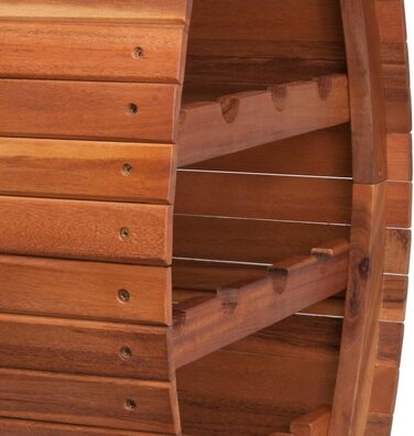 Casaria® Wine Rack Barrel 12 Bottles Acacia Solid Wood Rustic 90x50x30cm Standing Cellar Kitchen Living Room Bar Wine Barrel Bottle Rack Wine Stand Shelf