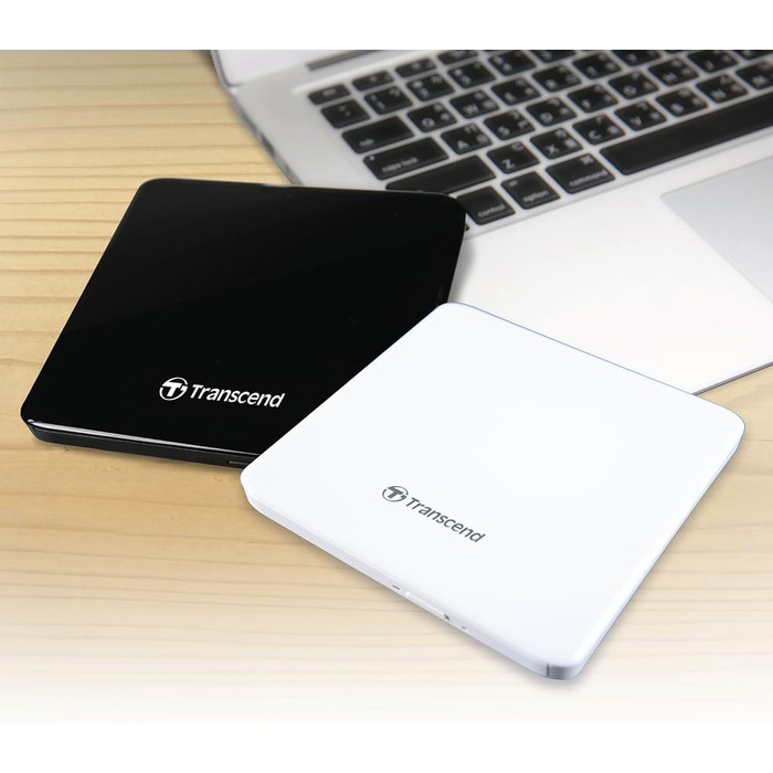 Зовнішній DVD-записувач Transcend Ultra-Slim USB 2.0, швидкість 8X, чорний