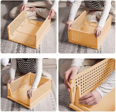 4-Piece Closet Organizer Stackable Plastic Closet Organizer Storage Box, Easy-Pull Drawer Dividers for Clothing Closet Pantry Laundry (4-Piece Mix-color)
