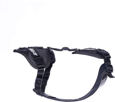 Нашийник для дратхаунда Juliu-K9 Mantrailing 19MTR з неоновим кантом (S, чорний)