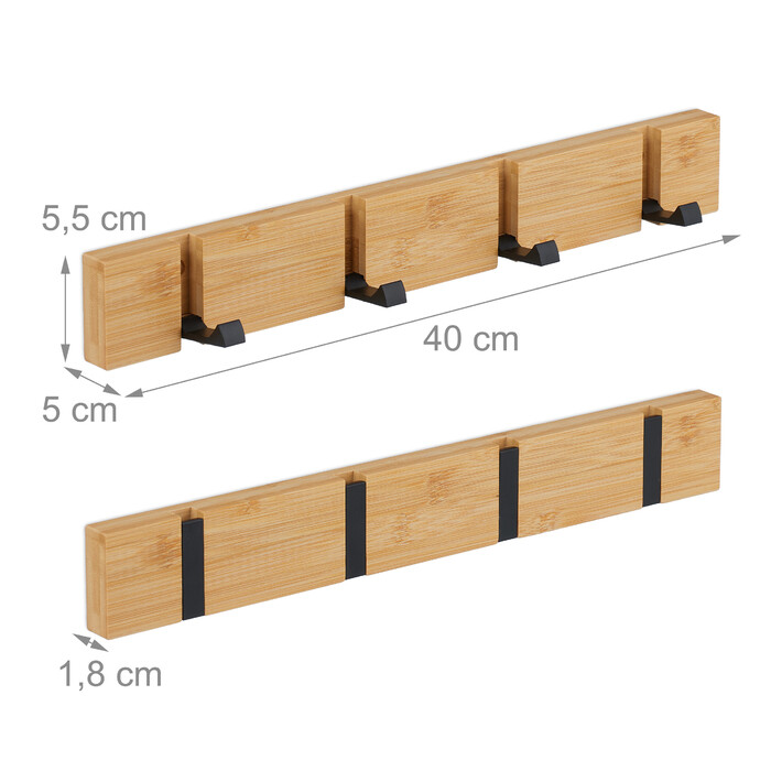 Relaxdays Coat Rack with Foldable Hooks