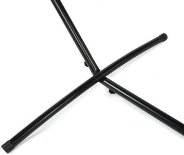 Hammock with metal stand and gray fabric, garden hammock holder