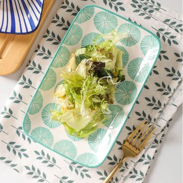 Набір тарілок Selamica Servierplatte: 6 прямокутних тарілок для закусок, десертів, суші та фруктів, 18 × 10.5 см