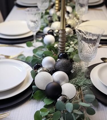 36 блакитних новорічних кулі для прикраси ялинки, 6 см, святкова декорaція