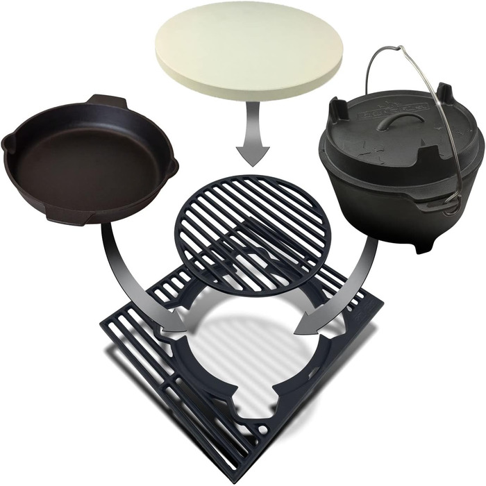 Чавунна решітка Grillfürst X-Rost для газових грилів G-серії (від G210), товщина 11 мм, додатковий гриль-решітка 47,9x41,3 см