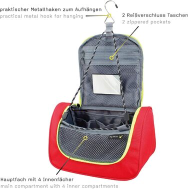 Сумка для ванної кімнати Tee-UU Hero | Міцна, з відділеннями, різні кольори (червоний)