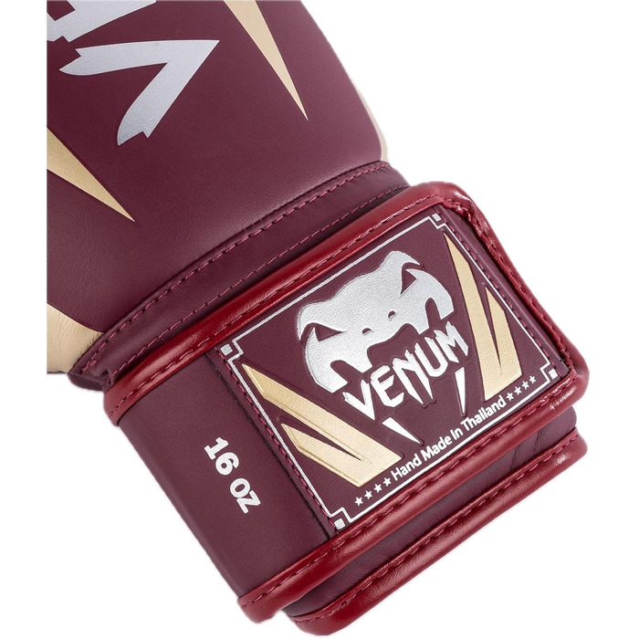 Боксерські рукавички Venum Elite Бордовий/Золотий 14 Oz