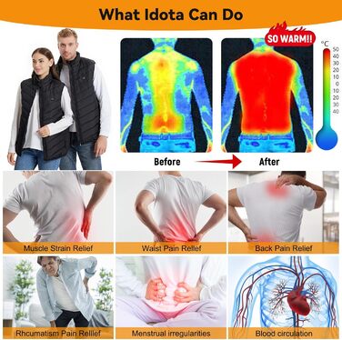 Обогревна жилетка для чоловіків та жінок, USB-жилетка з підігрівом, унісекс, жилетка з підігрівом, перезаряджається, 9 зон підігріву, 3 рівні температури для активного відпочинку та походів