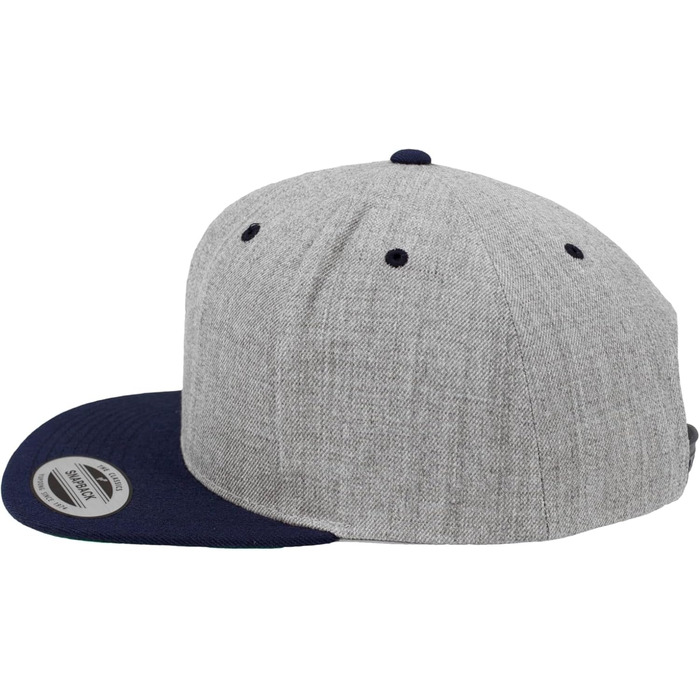 Кепка Flexfit Unisex Classic Snapback двоколірна, універсальний розмір (Heather/Navy)