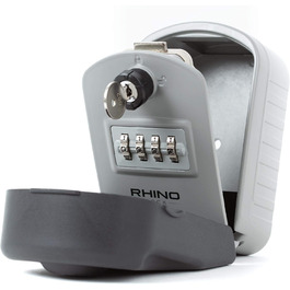 Сейф для ключів Rhino Lock Kombi настінний з кодовим замком та доступом за допомогою ключа - сірий (Pro)