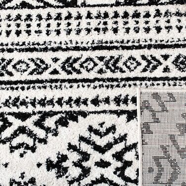 Килим Safavieh Boho Tulum для вітальні, їдальні, спальні - 183 x 274 см, короткий ворс, колір слонова кістка та чорний