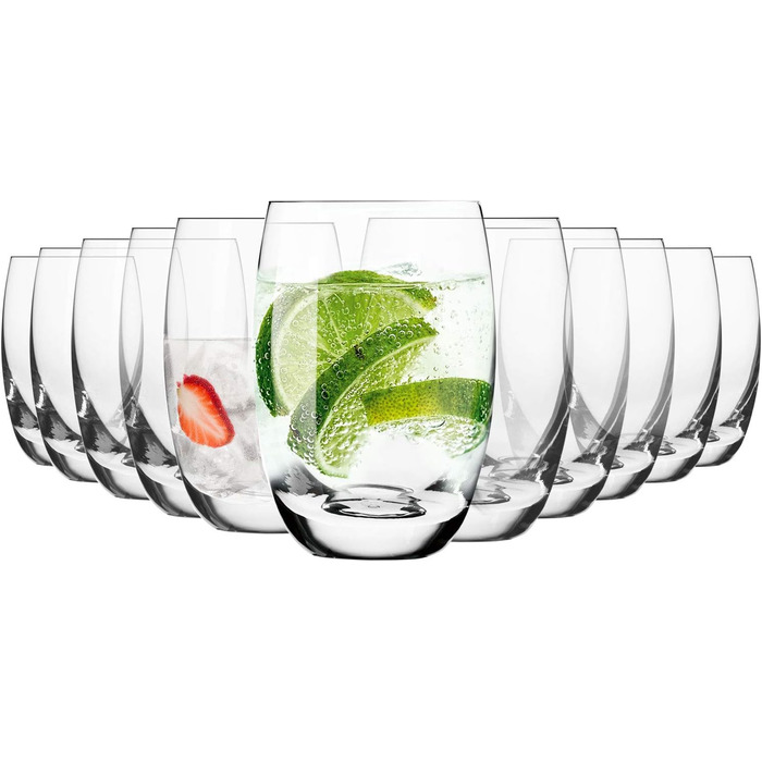 Krosno Water Glasses, Juice Glasses, Drinking Glasses | Set of 12 | 360 ML | Elite Collection | Perfect for home, restaurants, and parties | Dishwasher safe
