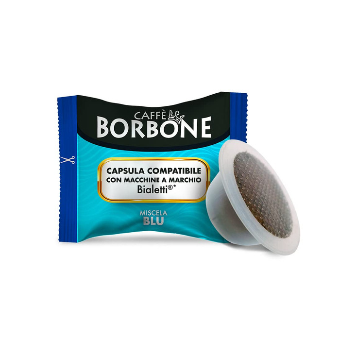 Кава в капсулах Caffè Borbone Blue Mixture (Синя суміш), сумісні з кавомашинами Bialetti, 100 шт