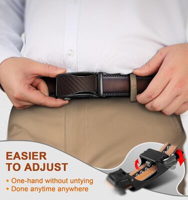 Чоловічий ремінь KEMISANT 2 шт. з автоматичною застібкою, шкіряний, регульований, 35 мм, з подарунковою коробкою