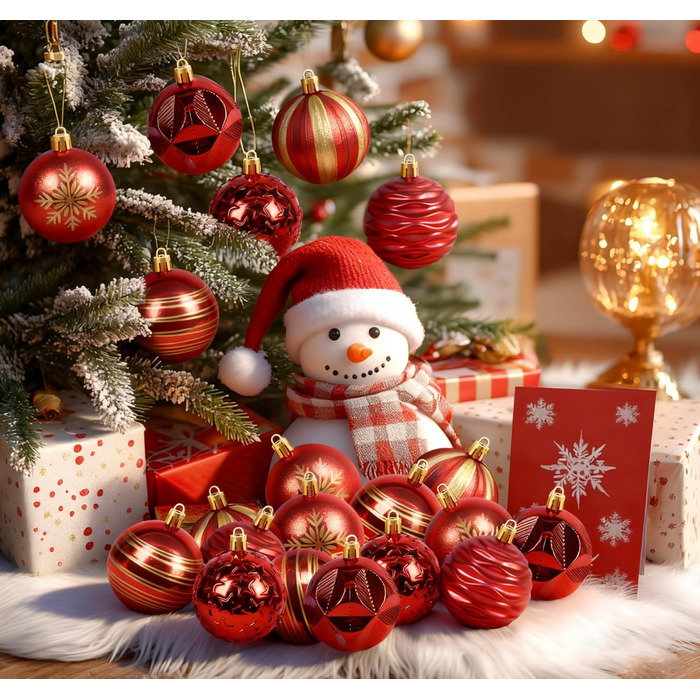 Набір прикрас для ялинки 30 шт. 6 см, пластикові кулі, темно-синій та білий колір, новорічний декор