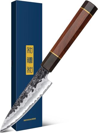 Японський ніж Kiritsuke HOSHANHO 23 см, професійний кухонний ніж з 9 шарів вуглецевої сталі, ніж шеф-кухаря з подарунковою коробкою (9,5 см обцiлок)