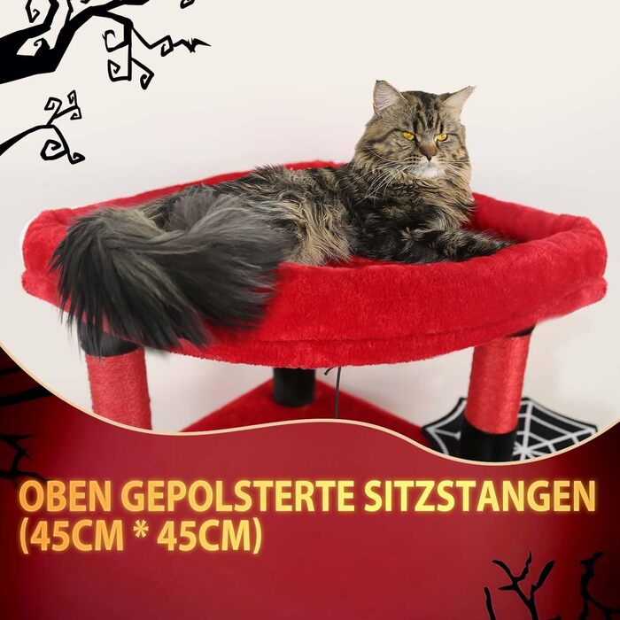 Кігтеточка Globlazer велика кутова, 167 см з будиночком для котів, платформою, гамаком, кошиком. Підходить для 3-4 котів.