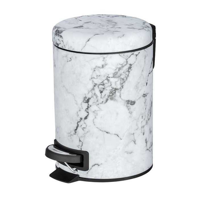 Сміттєвий відер з педаллю WENKO Onyx 3 л, сталеве, дизайн під мармур, 17 x 25 x 22,5 см