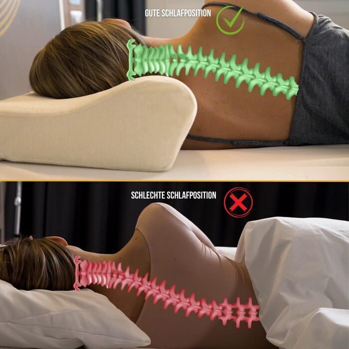 Ортопедична подушка для шиї Inphysio Luxury, гіпоалергенна, з пам'яттю форми, з 2 чохлами, ергономічна, 60x35x12/7 см