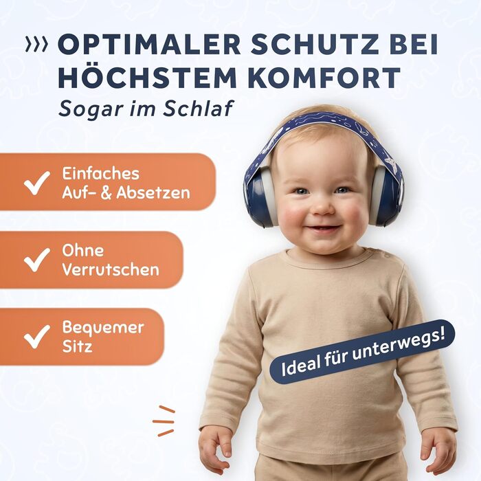 Schallwerk Mini+ - Шумоізоляційні навушники для малюків. Дитячі навушники для захисту від шуму, блакитний колір