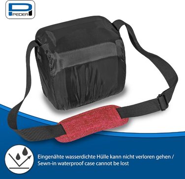 Сумка для DSLR камери PEDEA, червона, з водонепроникним чохлом