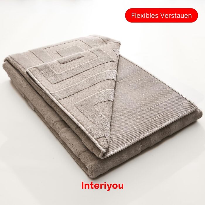 Килим Interiyou для вітальні Cannes, 120x170 см, кремовий - для спальні, їдальні, дитячої кімнати - короткий ворс, скандинавський бохо-дизайн, високий/низький ворс, геометричний малюнок (120 x 170 см, прямокутний)