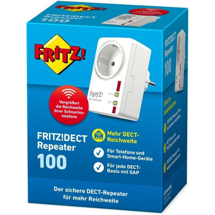 Повторювач FRITZ!DECT 100 - розширює зону дії DECT, версія для мовців німецької мови