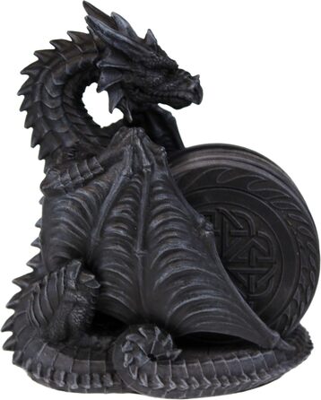Nemesis Now Dragons Lair Coaster Set, 16.5 cm, Black