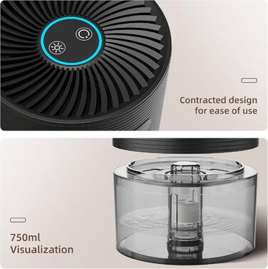 CONOPU Electric Dehumidifier, Energy-Saving Room Dehumidifier, Automatic Shut-Off, Dehumidifier Basement Small, Ultra-Quiet Closet, Bathroom, Bedroom, Office, Black, 21.3*12.8*12.8cm