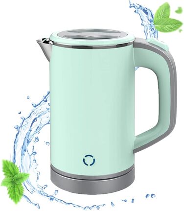 Електричний чайник MiliPow 0.8 л, 600 Вт, для подорожей, з нержавіючої сталі 304, швидкий, з автовимкненням (зелений)