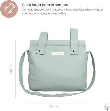 MIMUSELINA Diaper Bag for Strollers, practical and functional design, zipper and adjustable strap, diaper bag for walks with your baby
