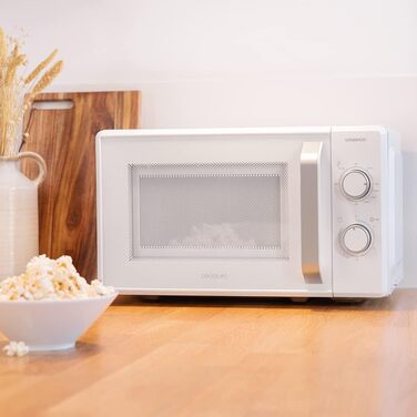 Мікрохвильова піч Cecotec Pro Clean 3120 з кварцовим грилем 800 Вт, антибактеріальним покриттям Ready 2 Clean, технологією 3D Wave, 20 л, 6 режимів, білий колір