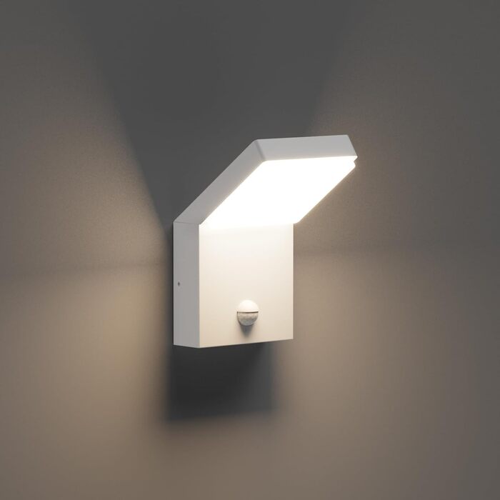 КЛІТЕН Зовнішня бра з LED та датчиком руху, 24W, IP65, вологостійка, для саду, тераси, входу, тепле світло 3000K