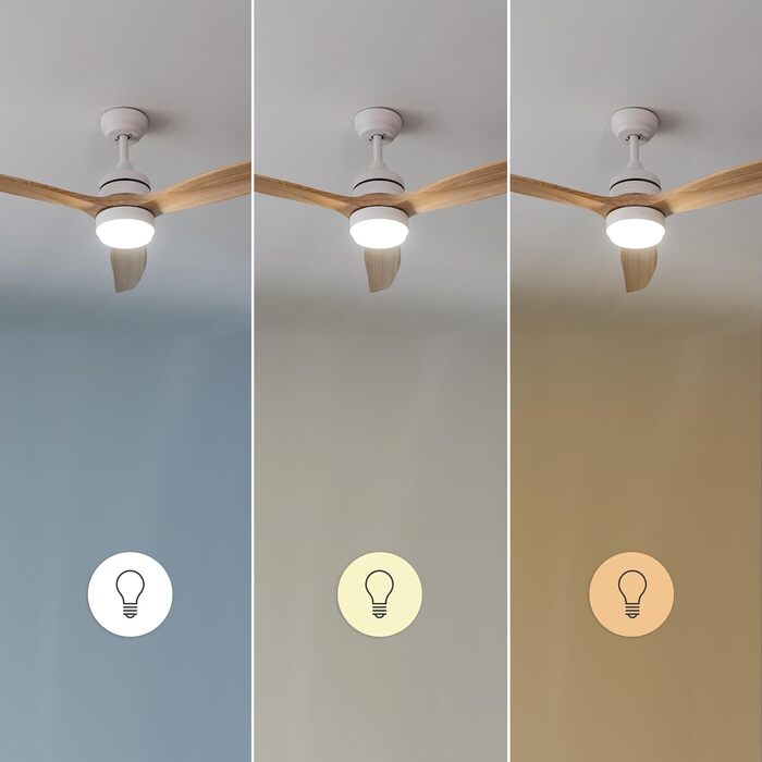 Стельовий вентилятор Cecotec EnergySilence Aero 5275 DarkWood з LED підсвіткою та пультом, 52 дюйми, DC мотор, режим зима/літо, регульована висота, 40W