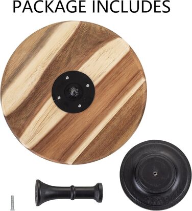 Дерев'яний підставка для тортів NUPTIO, набір 3 шт: рустикальний дизайн для весілля, дня народження, дитячого свята. Підходить для тістечок, десертів та чаю. Чорний колір, 29 см